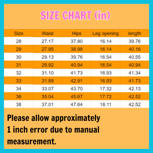 Womens jeans size chart 900 x 900 px