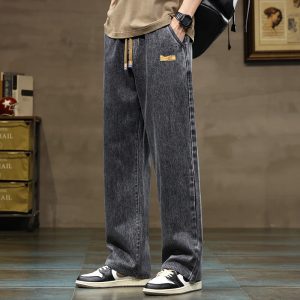 Street Style Wide Leg Drawstring Jeans HVNHD19