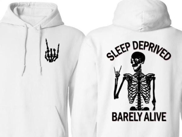 Sleep deprived, Barely alive Hoodie, Gift for him  her, Casual Hoodie