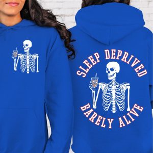 sleep deprived barely alive hoodie mama hoodie mom gifts gift for mom funny hoodie for mom coffee lover gift for coffee lover 2 HcyMG