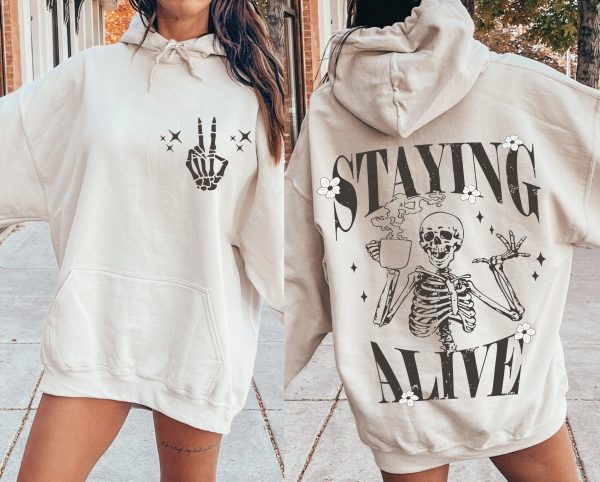 Staying Alive, Skeleton Coffee T-Shirt