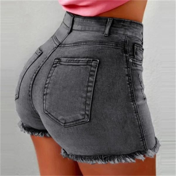 Women Tight Hip Lift Stretch Denim Shorts