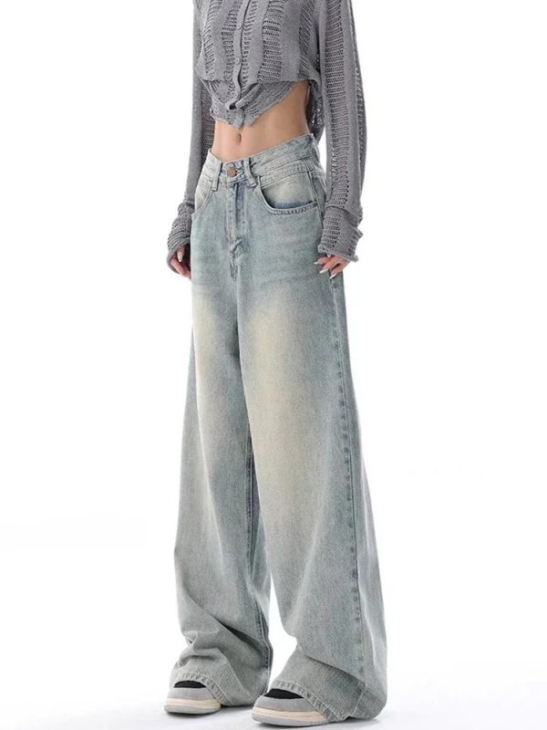 Y2K High Waist Wide Leg Jeans for Women Fall Winter