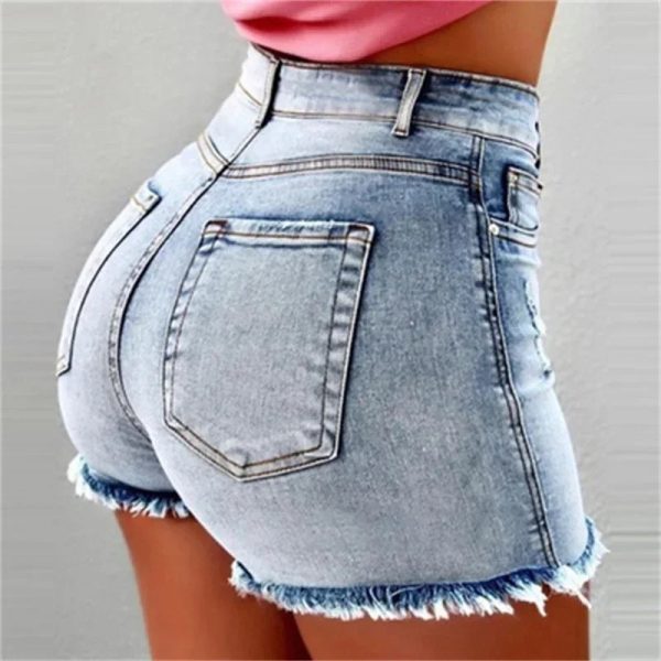 Women Tight Hip Lift Stretch Denim Shorts