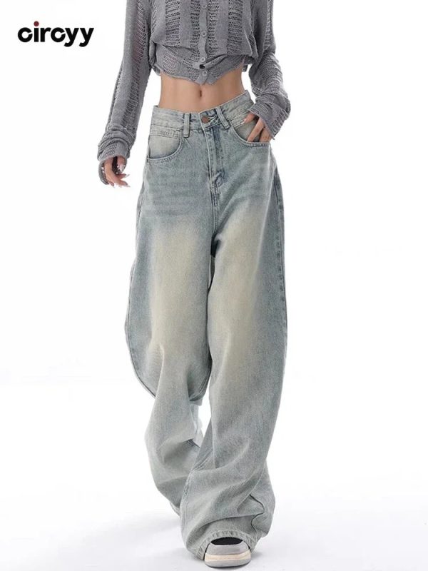 Y2K High Waist Wide Leg Jeans for Women Fall Winter