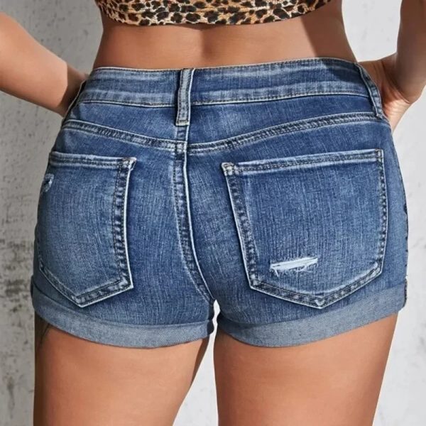 Women’s Split Denim Shorts, Stretchy Tight Casual Shorts