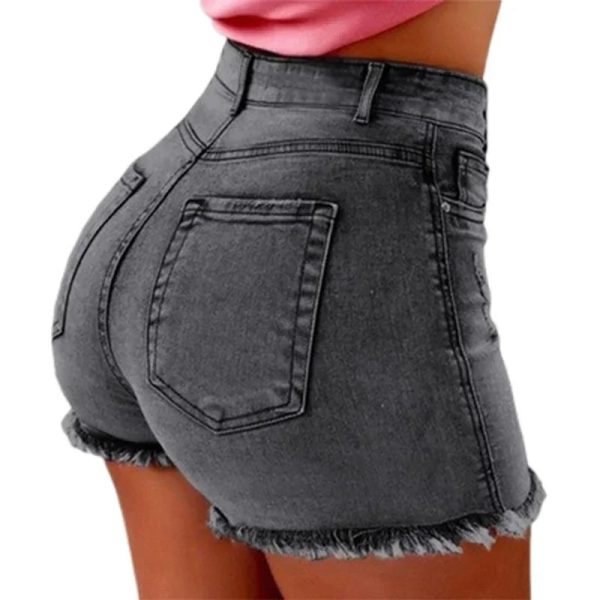 Women Tight Hip Lift Stretch Denim Shorts