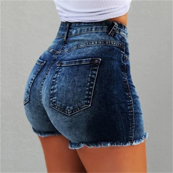 Women Tight Hip Lift Stretch Denim Shorts