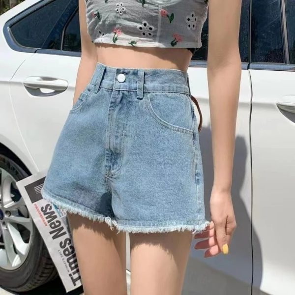 High Waisted Loose Straight Denim Shorts, Shorts Jeans For Women