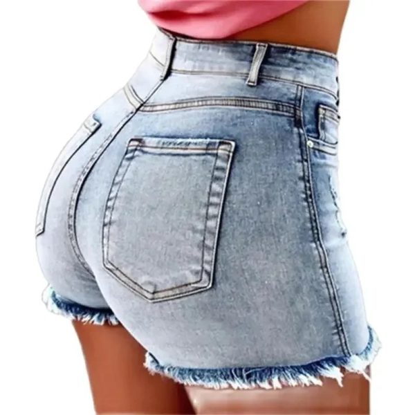 Women Tight Hip Lift Stretch Denim Shorts