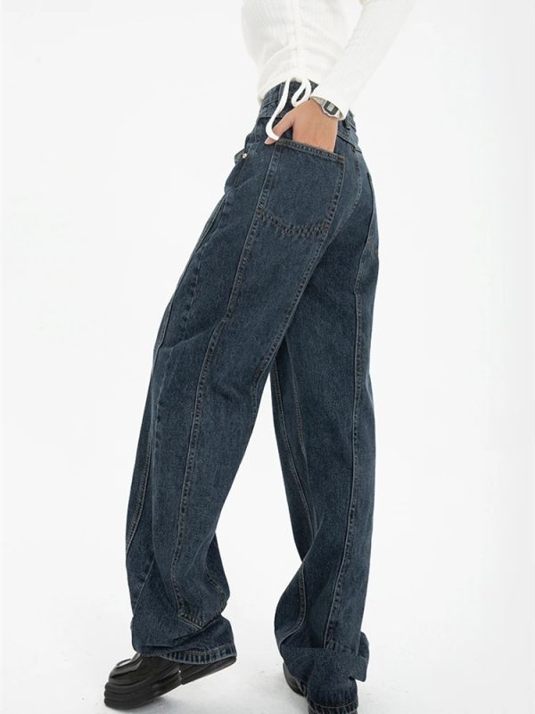 Women’s Jeans High Waist Vintage Straight Baggy