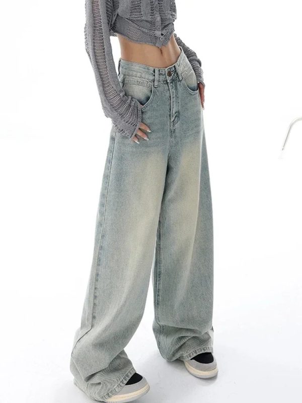 Y2K High Waist Wide Leg Jeans for Women Fall Winter