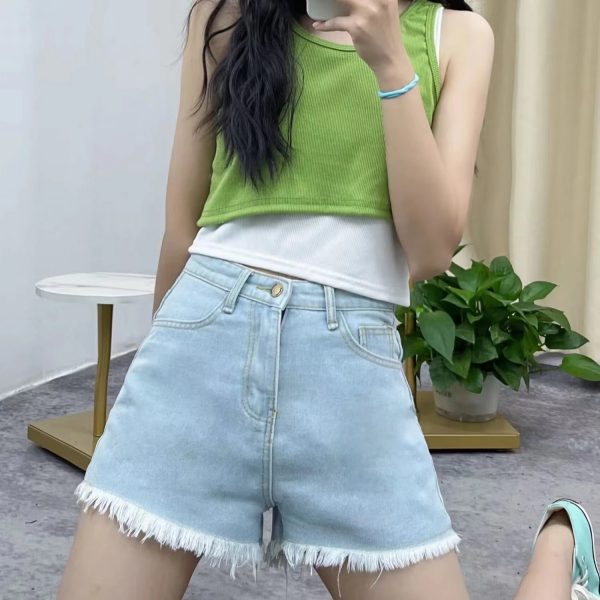 High Waisted Loose Straight Denim Shorts, Shorts Jeans For Women