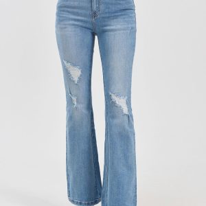 Women’s Ripped Flared Jeans WHVNGVN59