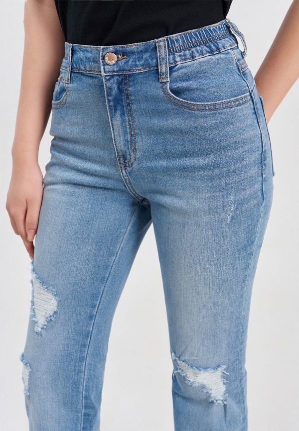 Women’s Ripped Flared Jeans WHVNGVN59