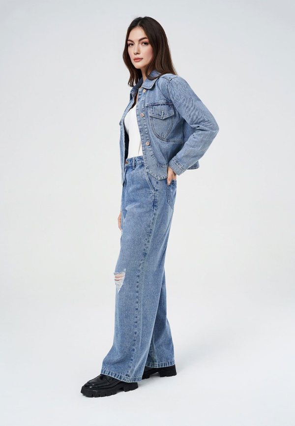 Women’s Ripped Wide Leg Jeans WHVNGVN33