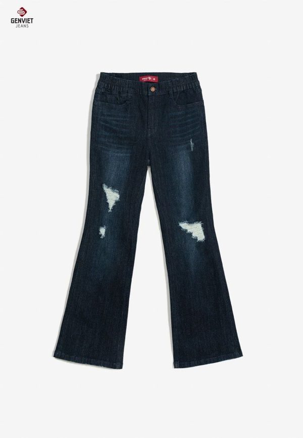 Women’s Ripped Flared Jeans WHVNGVN59