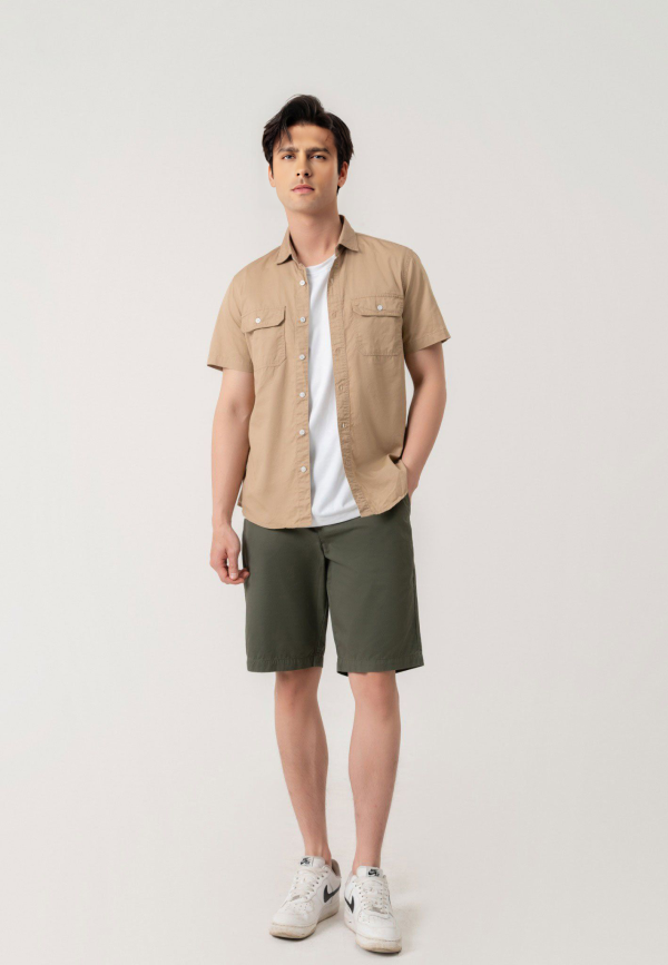 Men’s Straight Fit Khaki Shorts Pants SMHVNGVN13