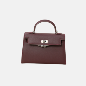 Kelly 25 Cowhide Handbag with Silver Buckle for Women