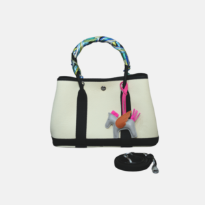 Garden Party 30 Silver Lock Cowhide Leather Handbag for Women